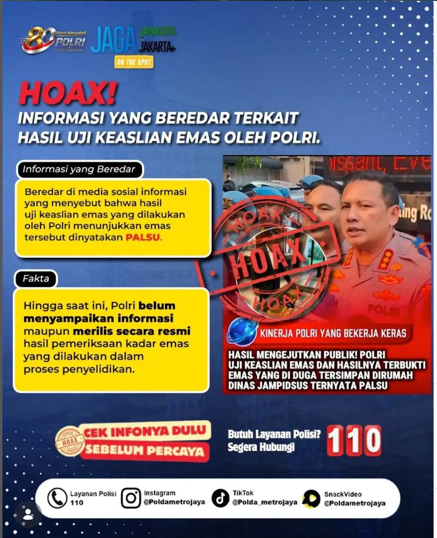 Bersama Cek Fakta: Klarifikasi Klaim Emas Batangan di Rumah Febri Adriansyah Disebut Palsu