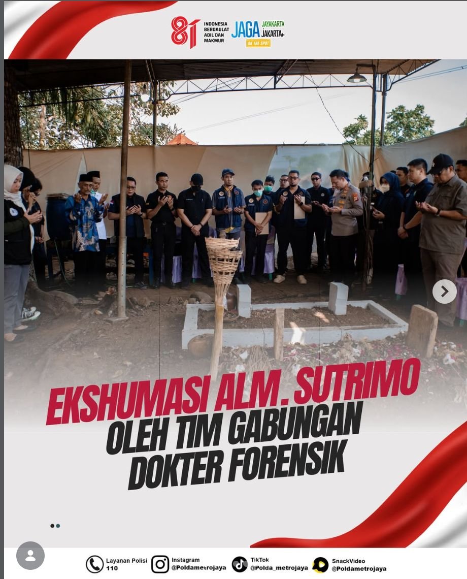 Pihak Kepolisian Gelar Ekshumasi Jenazah Sutrimo